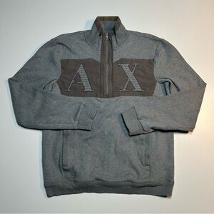 Armani Exchange Men's Quarter Zip Grey Jumper Sweatshirt